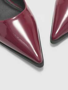 CUCCOO BIZCHIC Bailarinas de punta fina con tira trasera en color burdeos, cómodas y minimalistas, versátiles para ir al trabajo y para el día a día - Burdeos - Ver 6