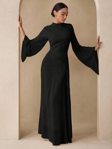 Graceveil Váy giáo viên voan màu pastel thanh lịch, phù hợp cho ngày tựu trường mùa thu - màu đen - Xem 4
