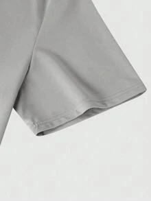 Manfinity Homme Men's Plus Size Letter Printed Short Sleeve T-Shirt And Sweatpants Set - Black - View 5