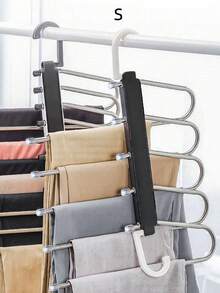 1 件可折叠多层裤架收纳架，适用于衣柜，用于存放裤子、围巾、领带，节省空间的衣架 - 白色 - 查看 7