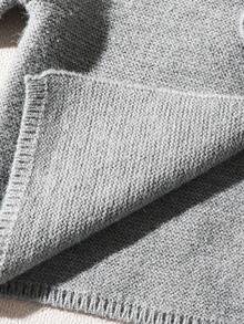SHEIN 2pcs Baby Boy/Girl Solid Color Collared Long Sleeve Sweater And Pants Set, Suitable For Autumn/Winter - Grey - View 6