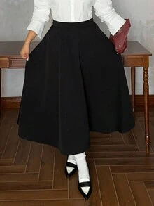 Dazy Plus 大码女式 A 字长裙，休闲和职业装，春秋季