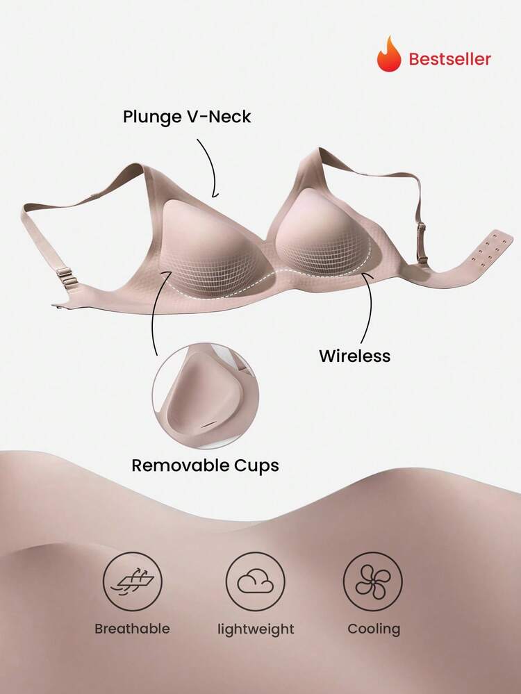 Dream Curve 2ndSkin Wireless Seamless Plunge Lounge Bra