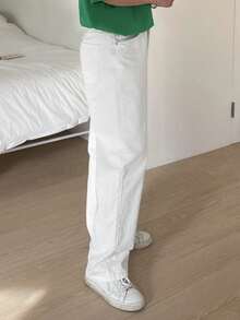 DAZY Men Solid Color Simple Daily Casual Jeans, For Fall