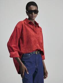 Ontre Áo sơ mi nữ mới 2025, Tiệc tùng & Năm mới, Màu đỏ trơn, Thiết thực & Đa năng để mặc hàng ngày, Phong cách thiết kế, Vải da lộn mềm mại, Dáng rộng, Trang phục công sở thường ngày, Trang phục công sở, Thu/Đông, Phong cách Hàn Quốc, Thiết kế nút, Thích hợp cho nhiệt độ 5-15°C, Halloween, Giáng sinh, Ngày lễ, Tiệc tùng, Đám cưới, Tiệc trà, Trang phục công sở nữ, Chuyên nghiệp, Thanh lịch & Đơn giản, Sang trọng đô thị, Áo cánh nữ thời trang & Đa năng - Cà phê nâu - Xem 1