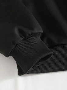 Sparklyn Áo nỉ chui đầu dáng rộng thoải mái cho bé gái tuổi teen, họa tiết động vật, tay dài, đa năng cho mặc hàng ngày, đi học, mùa thu đông. - màu đen - Xem 5