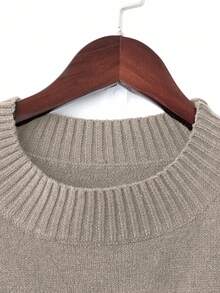 Linhara 大码女士针织羊毛毛衣家居服套装，咖啡色