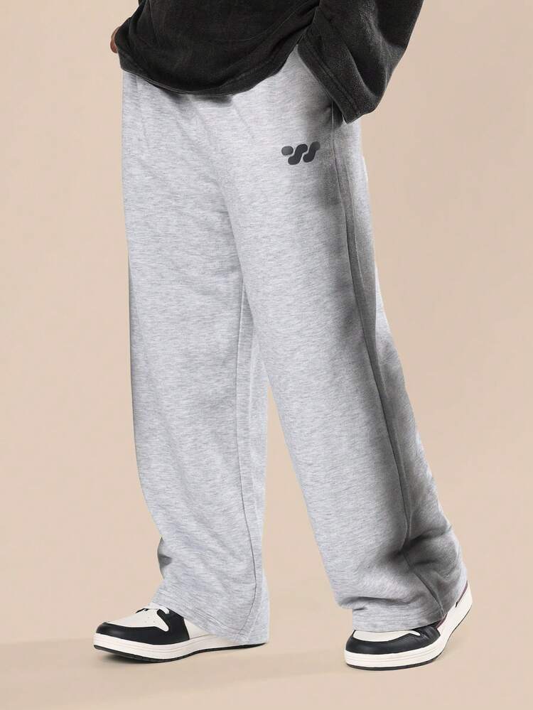 Wide Leg Sweatpants With Logo Print