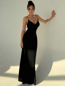 Aloruh Women's Sexy Backless Spaghetti Strap Dress, Summer - Black - View 7