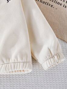 SHEIN Explorewe Chaqueta casual con cuello vuelto, botones delanteros y forro térmico para niña, otoño/invierno - Albaricoque - Ver 6