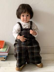 DAZY 女婴格子阔腿吊带休闲连体裤