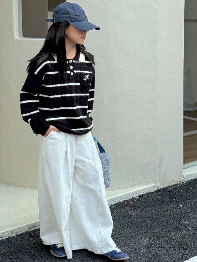 Tween Girls Turtleneck Striped Sweater, Fall