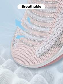 JNSQ 1 Paar Mode Lässig Allround Vielseitig Komfortabel Weichsohlig Atmungsaktiv Kontrastfarbe Rosa Slip-On Mädchen Kinder Athletisch Sneaker Sport Laufschuhe, Schulanfangszeit