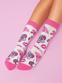 Mean Girls | SHEIN 3 đôi tất nữ mềm mại, thoáng khí, thấm hút mồ hôi, kiểu dáng thường ngày, ngọt ngào, dài đến bắp chân, màu hồng dễ thương, mũi và gót được gia cố để tăng độ bền, phù hợp mọi mùa hè và đông. - Nhiều màu - Xem 7