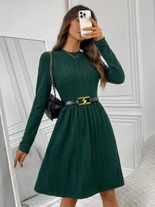 EMERY ROSE Casual Slim Fit Long Sleeve Women Dress, Suitable For Autumn/Winter Winter Dress Fall Dresses For Women Casual Dresses For Women Going Out Outfit, Christmas