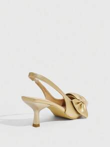 CUCCOO SZL Women's High Heel Pumps With Bow Element, Pointed Toe, Slim Heel, Open Back, Fashion Elegant Pink High Heel Shoes