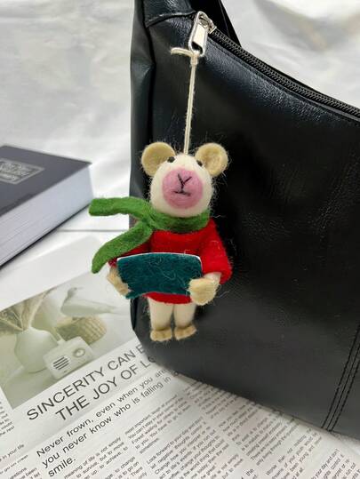 MINKOJA (Not Plush Filled)Cute Felt Ornament Set, Adorable Keychain & Bag Charm With Mini Home Decor For Shelf Desk, Aesthetic Photo Prop