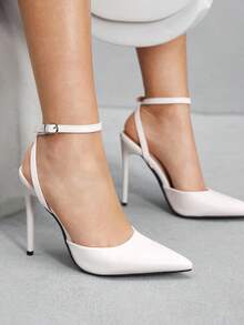 CUCCOO SZL Women's Fashion Slingback High Heel Pumps With Decorative Buckle For Christmas Spring Shoes - Beige - View 7