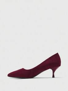 CUCCOO BIZCHIC Giày cao gót mũi nhọn Stiletto gót trung bình dành cho nữ, thanh lịch, giản dị, thoải mái, dễ xỏ, thích hợp đi làm, đi làm, hẹn hò, tiệc tùng, những dịp trang trọng - Màu Đỏ Sâu - Xem 9