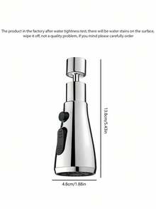 1PC Universal Kitchen Faucet Extension Hose Sink Sprayer Attachment Set With 360 Swivel Aerator Anti Splash Water Saving Design One Click Stop Faucet Extender For Home Bathroom Decor Holiday Gift Christmas Summer Winter Housewarming Wedding Party