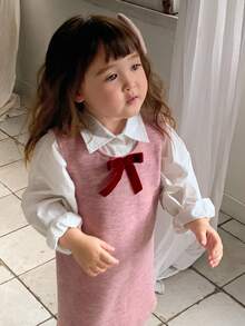 DAZY Toddler Girls' Round Neck Party Birthday Mid-Length Dress - Pink - View 4