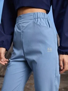 In My Nature Women's Casual Versatile Solid Color Tapered Hiking Pants - Blue - View 4