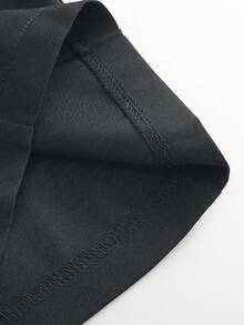 SHEIN CURVE+ 大码女式宽松阔腿休闲商务西装裤，纽扣设计 - 灰色 - 查看 6