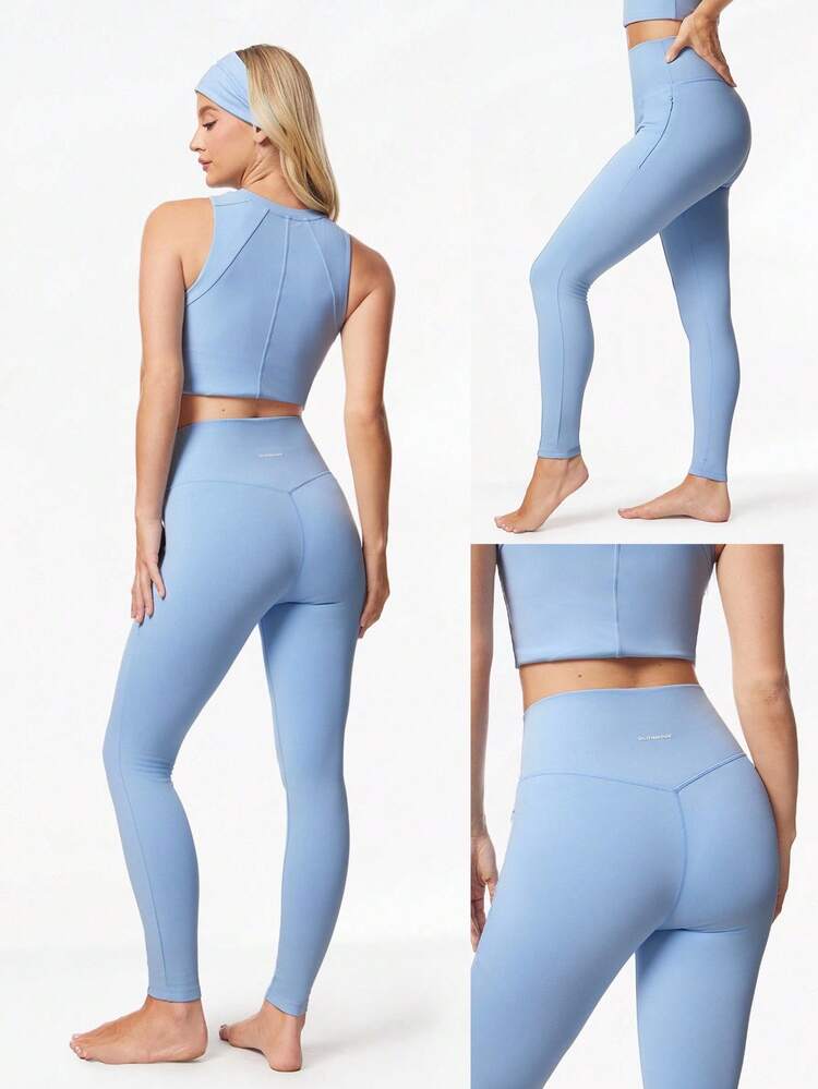 26" FeatherFit™-Warm CozyCore Soft Warm Stretchy High-Rise Waist Front Seam Zipper Side Pockets Leggings Low-Impact Yoga Pilates Studio Daily Casual Fall Winter