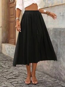 Brillora Falda paraguas de color liso para mujer - Negro - Ver 5