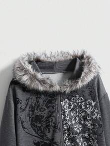 ROMWE Grunge Punk Grunge Y2K Subculture Retro Leopard Print Tank Top - Grey - View 3
