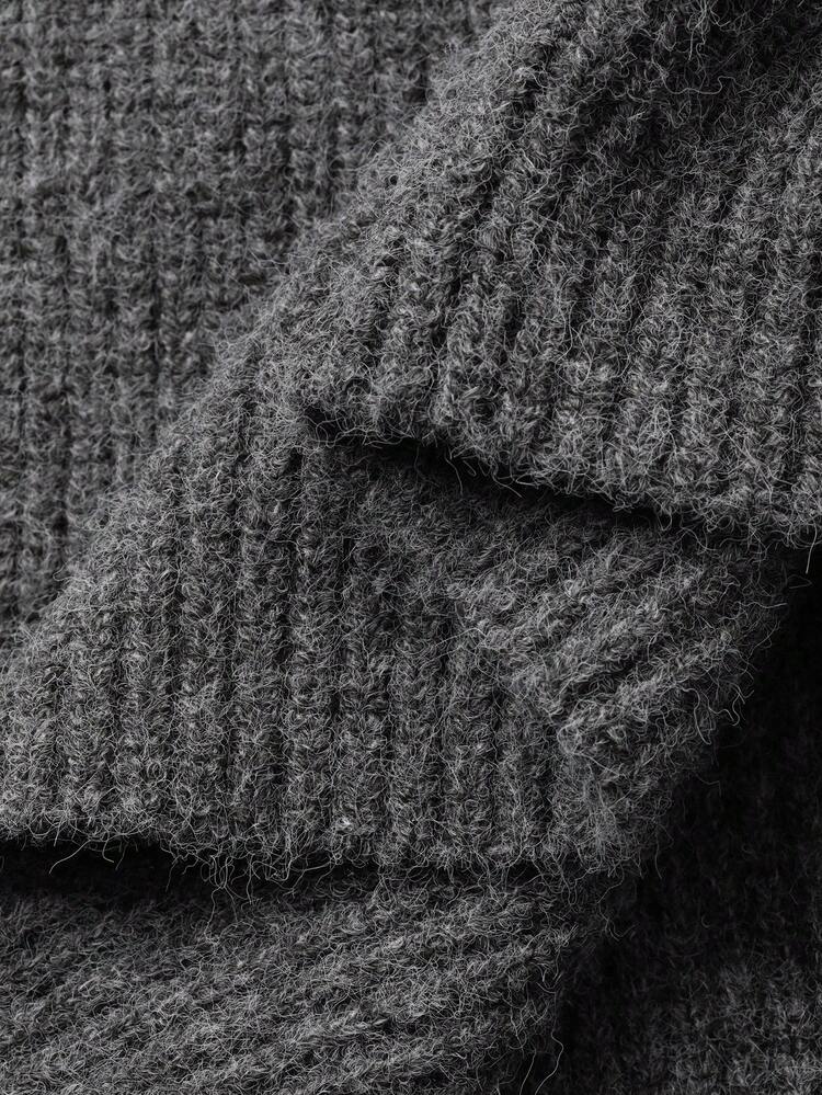 Women's Solid Color Casual 2 In 1 Korean Style Knitted Sweater Dress, Autumn/Winter