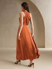 Anewsta Vestido sin mangas con diseño de cruce, vestimenta elegante para resort urbano