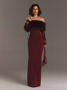 Aloruh Women's Solid Color Faux Fur Off-Shoulder Long Sleeve Fitted Elegant Fashionable Dress Fall Clothes Fall Clothes For Women All Outfits Women Fall Outfits For Women Fall Outfits Autumn Clothes Women's Fall Clothes Party Dress Long Party Dresses Elegant Dresses For Party Party Dresses Party Dresses For Women Elegant Evening Dresses Elegant Blouses For Women Elegant Women's Blouses Burgundy Dress Burgundy Formal Dress For Women Wine Red Dress Marsala Dress Wedding Guest Dress Women Wedding Guest Dress Dress For Wedding Guest Formal Dresses For Wedding Guest Dresses For Wedding Event Wedding Guest Dress Elegant Wedding Guest Wedding Guest Dresses Wedding Dress Guest Dresses For Wedding Guest Evening Dress Chic Wedding Dresses For Wedding Burgundy Tube-Top Long-Sleeved Dress Is Slim And Elegant For A Romantic Date