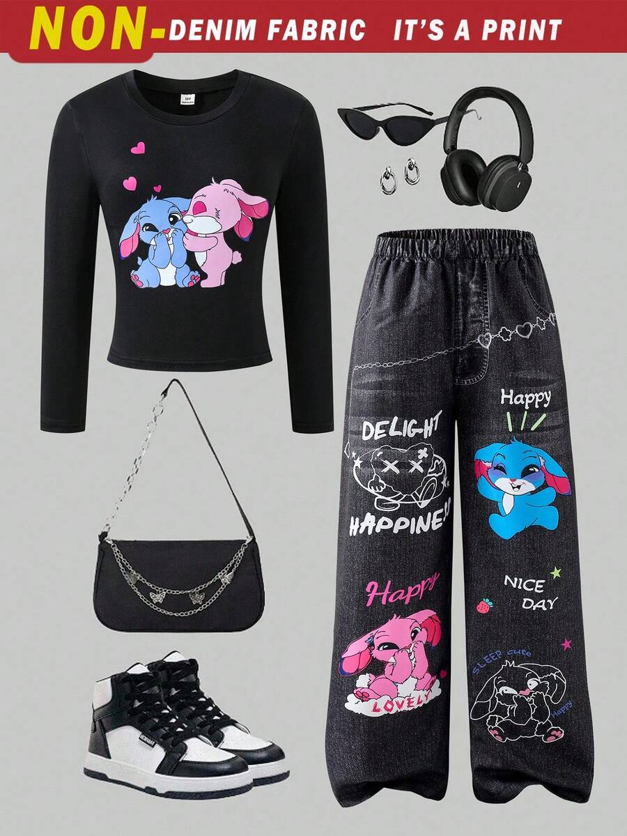 SHEIN Sparklyn 2 peças/Conjunto Roupa Casual para Meninas Pré ...