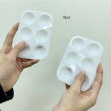 Bandeja de mistura de paleta branca com 2 peças para aquarela artística e tinta a óleo, material para pintura artística, volta às aulas