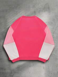 ROMWE MEN Street Life Felpa da uomo con patchwork, contrasto di colori e orlo sfilacciato, adatta per l'autunno