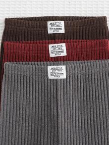 Cozy Pixies 3 pezzi Set di leggings casual decorativi in maglia morbida con vita elastica per bambino