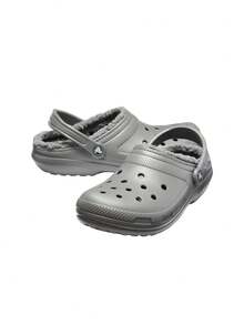 Crocs Saboți unisex cu căptușeală clasică, gri ardezie fumuriu, CR203591 - Gri ardezie/Fumuriu - Vizualizare 3
