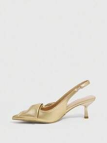 CUCCOO SZL Women's High Heel Pumps With Bow Element, Pointed Toe, Slim Heel, Open Back, Fashion Elegant Pink High Heel Shoes