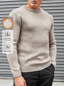 EURMUSE Men Solid Round Neck Sweater