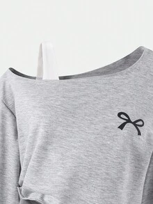 Sparklyn 青少年女孩休闲不对称长袖运动衫