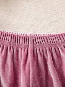 SHEIN Playful Pals 2pcs Baby Girl Knitted Casual Outfit, Purple Cute Bow Tie Long Sleeve Sweatshirt And Pants Set, Quality Fabric, Fashion Leisure Style, Suitable For Outings And Commuting Fall Winter Baby Girl Long Sleeve Set Baby Girl Sweat Set Toddler Girl Two Piece Set