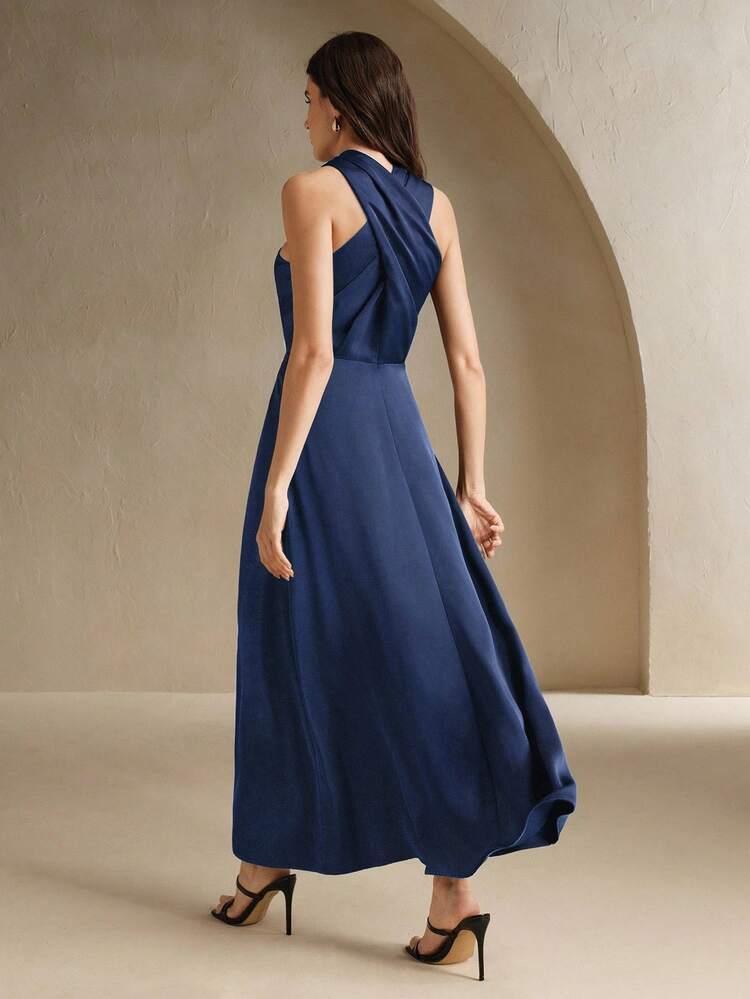 Anewsta Essential Elegant Crossover Dress For Urban Vacation, Sleeveless