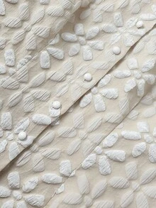 SHEIN Clasi Camisa de mujer con cuello de solapa, cuello vuelto, apertura frontal, diseño de cintura, manga abullonada, manga larga, estilo elegante de alta gama, adecuado para estudiantes, maestros, Acción de Gracias, Halloween, viaje versátil, nueva prenda de moda esencial de otoño, diseño petite, blusa corta regular - Albaricoque - Ver 4