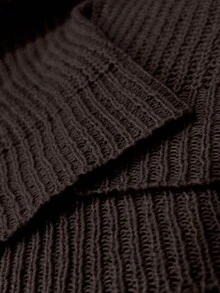 EMERY ROSE Plus Size Casual Solid Color Drop Shoulder Sweater, Autumn/Winter