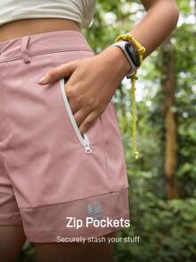 In My Nature Women's High Waist Zipper Pocket Loose Casual Outdoor Shorts