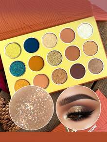 SHEGLAM Paleta Afterglow De 15 Colores Con Brillo Dorado Mate, Sombras De Ojos En Tonos Neutros Y FríOs, Sombras De Ojos Profesionales Suaves Y Duraderas, Maquillaje De Ojos, CosméTicos, Fiesta De Navidad Y Brillos Marca Belleza Maquillaje Maquullaje CosméTica Para Mujeres NiñAs Perfecto Para Invierno Primavera Ideal Para Y2K Elegante Moda Adecuado Para CumpleañOs San ValentíN Regalo Fiesta Listo Mejor Color - Afterglow - Ver 8