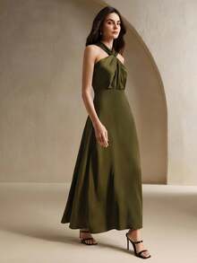 Anewsta 交叉优雅都市度假无袖连衣裙