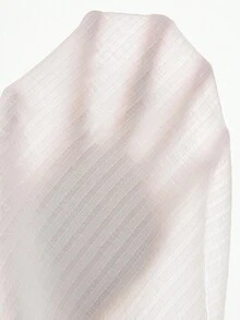 Manfinity Homme 男士白色提花条纹休闲商务刺绣长袖衬衫，秋季 - 白色 - 查看 7