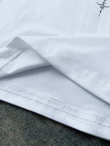 Rina Fox 女士圆领短袖休闲星星装饰时尚百搭T恤 - 淺藍色 - 查看 6